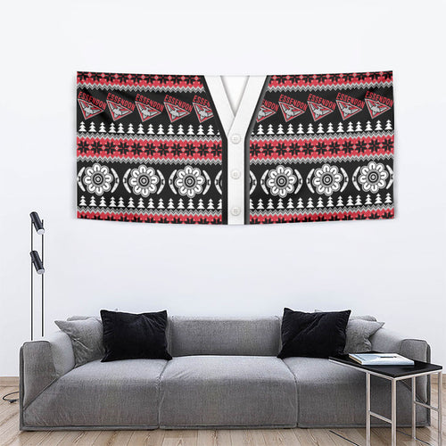 Essendon Football Christmas Tapestry Aboriginal Seamless Cardigan Inspired