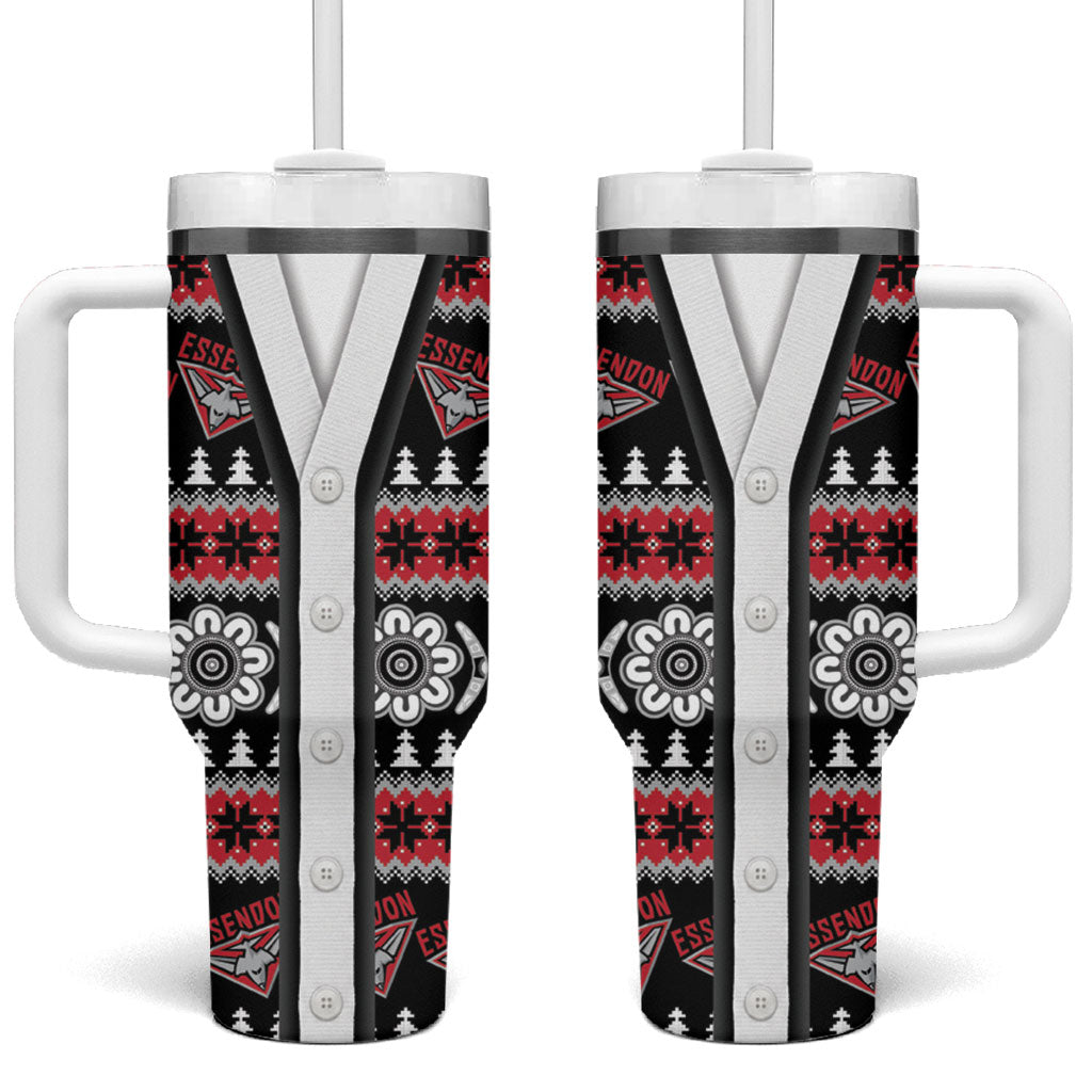 Essendon Football Christmas Tumbler With Handle Aboriginal Seamless Cardigan Inspired