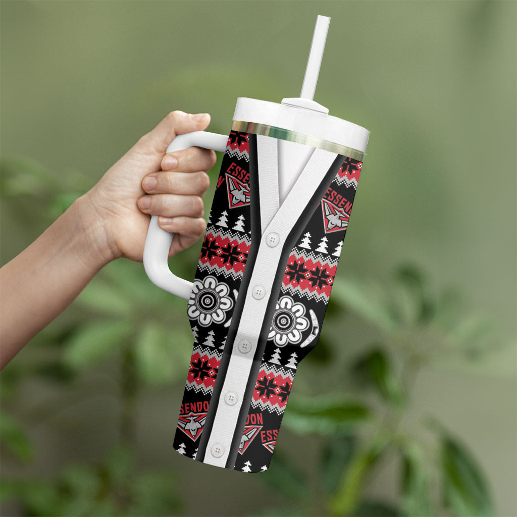 Essendon Football Christmas Tumbler With Handle Aboriginal Seamless Cardigan Inspired