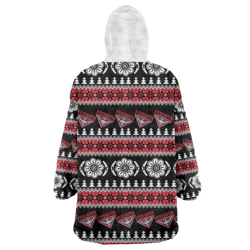Essendon Football Christmas Wearable Blanket Hoodie Aboriginal Seamless Cardigan Inspired
