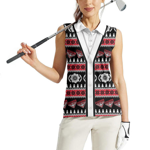 Essendon Football Christmas Women Sleeveless Polo Shirt Aboriginal Seamless Cardigan Inspired