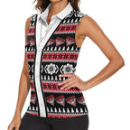 Essendon Football Christmas Women Sleeveless Polo Shirt Aboriginal Seamless Cardigan Inspired