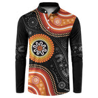 Australia Aboriginal Art Button Sweatshirt Indigenous Proud