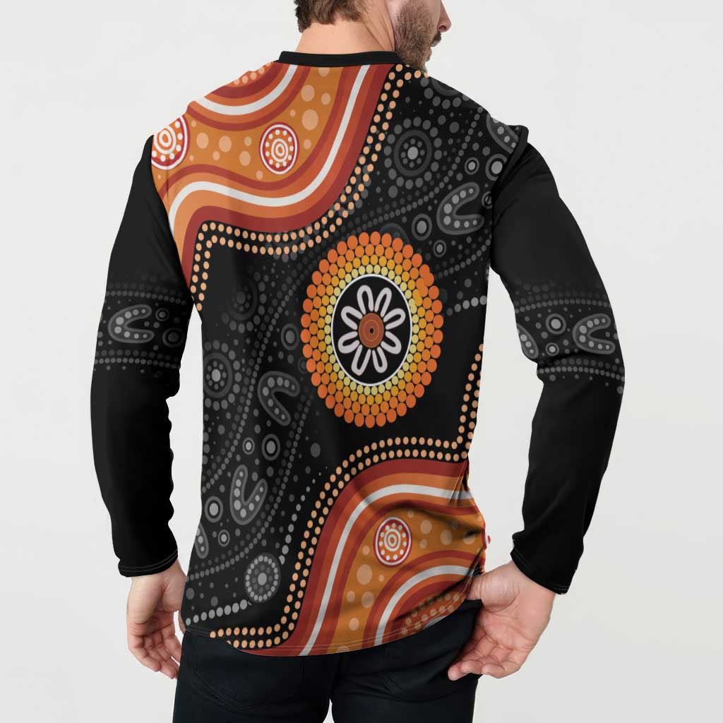 Australia Aboriginal Art Button Sweatshirt Indigenous Proud