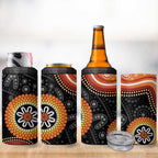 Australia Aboriginal Art 4 in 1 Can Cooler Tumbler Indigenous Proud