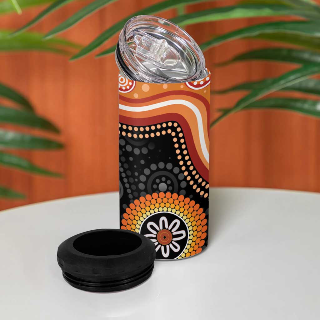 Australia Aboriginal Art 4 in 1 Can Cooler Tumbler Indigenous Proud