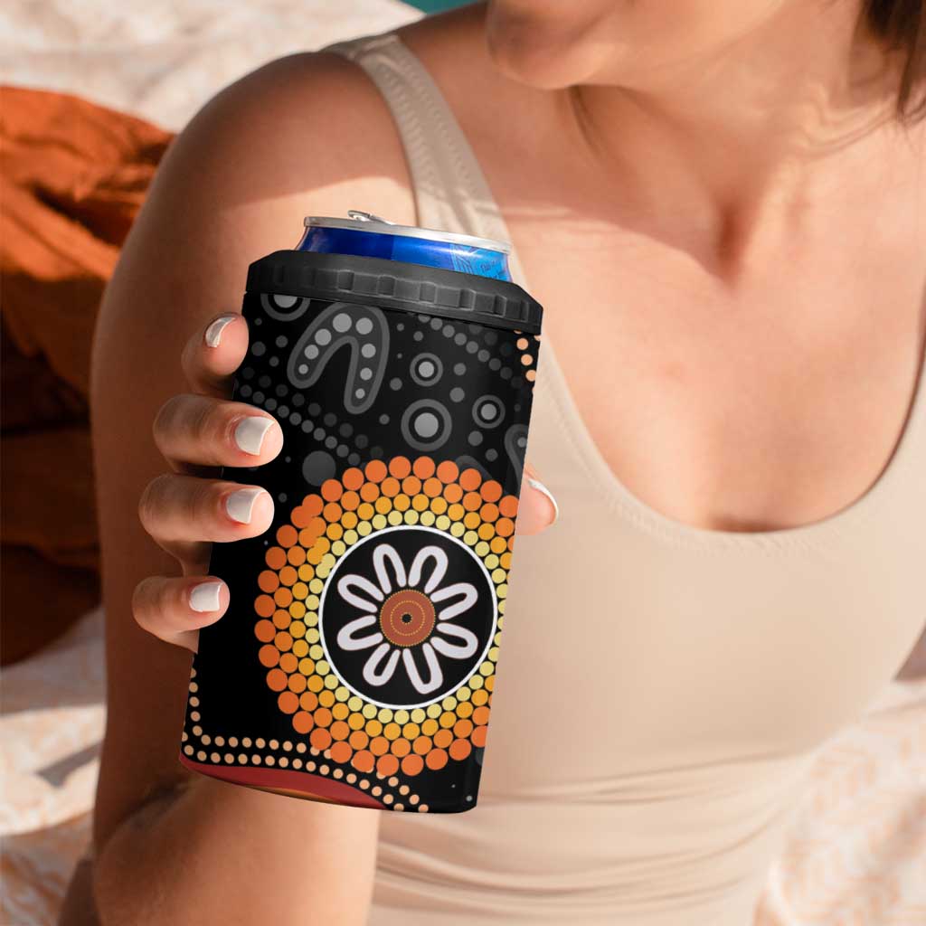 Australia Aboriginal Art 4 in 1 Can Cooler Tumbler Indigenous Proud