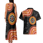 Australia Aboriginal Art Couples Matching Tank Maxi Dress and Hawaiian Shirt Indigenous Proud
