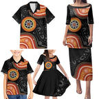 Australia Aboriginal Art Family Matching Puletasi and Hawaiian Shirt Indigenous Proud