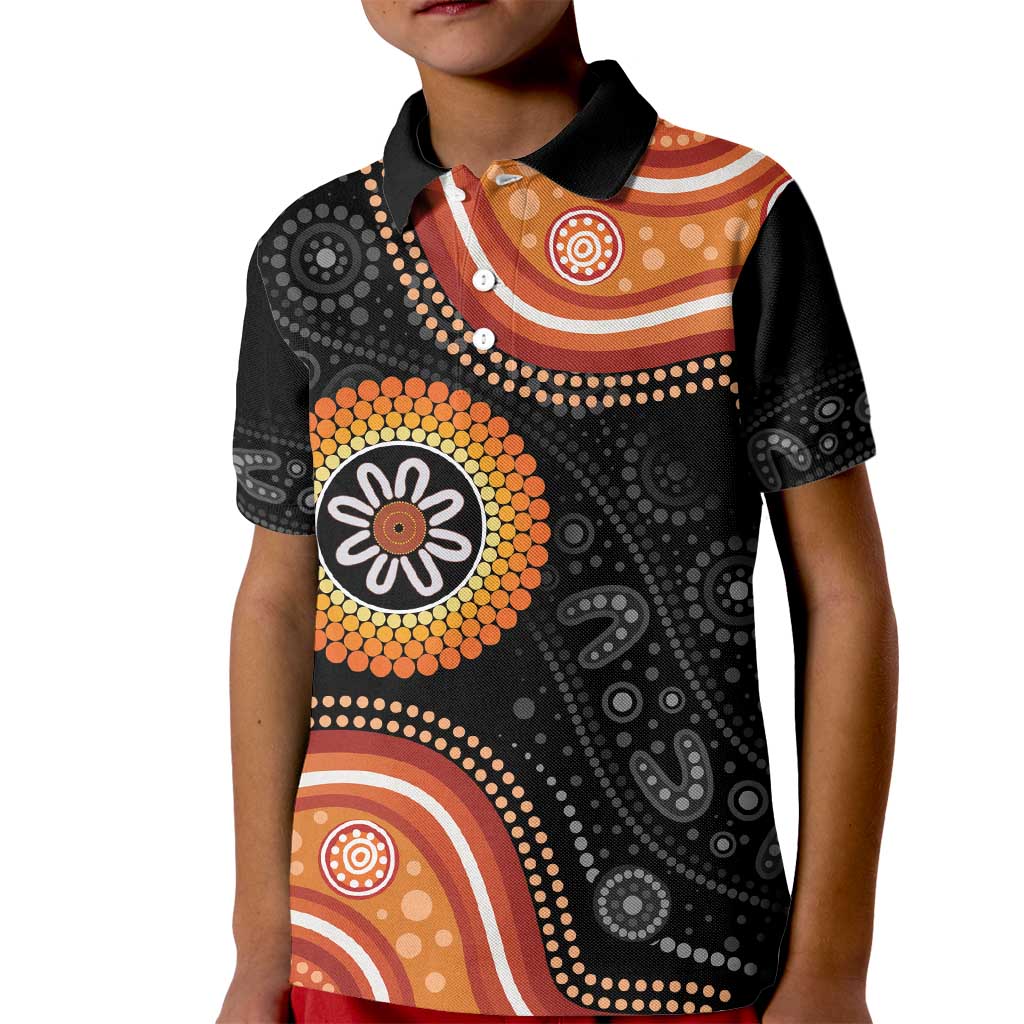 Australia Aboriginal Art Kid Polo Shirt Indigenous Proud