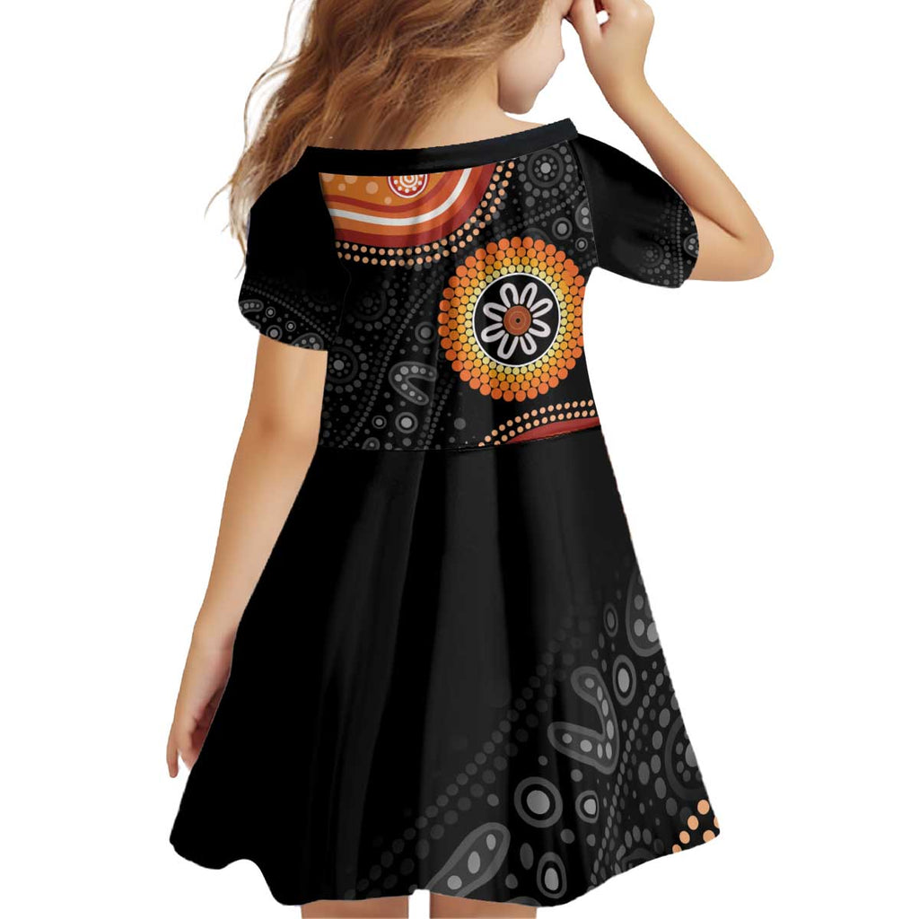 Australia Aboriginal Art Kid Short Sleeve Dress Indigenous Proud