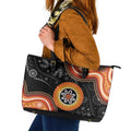 Australia Aboriginal Art Leather Tote Bag Indigenous Proud