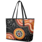 Australia Aboriginal Art Leather Tote Bag Indigenous Proud