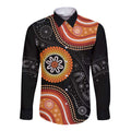 Australia Aboriginal Art Long Sleeve Button Shirt Indigenous Proud