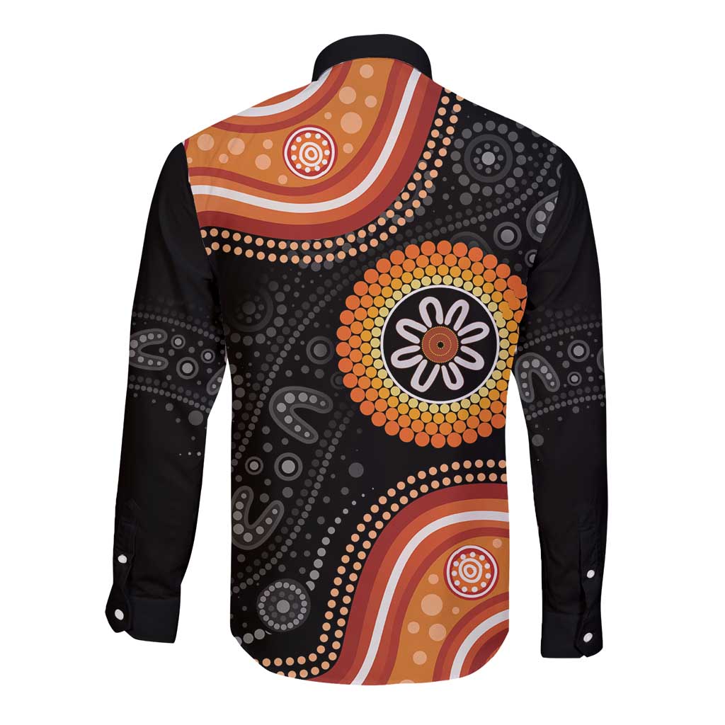 Australia Aboriginal Art Long Sleeve Button Shirt Indigenous Proud