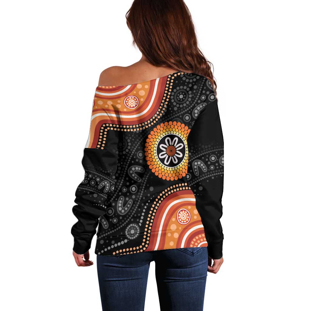 Australia Aboriginal Art Off Shoulder Sweater Indigenous Proud
