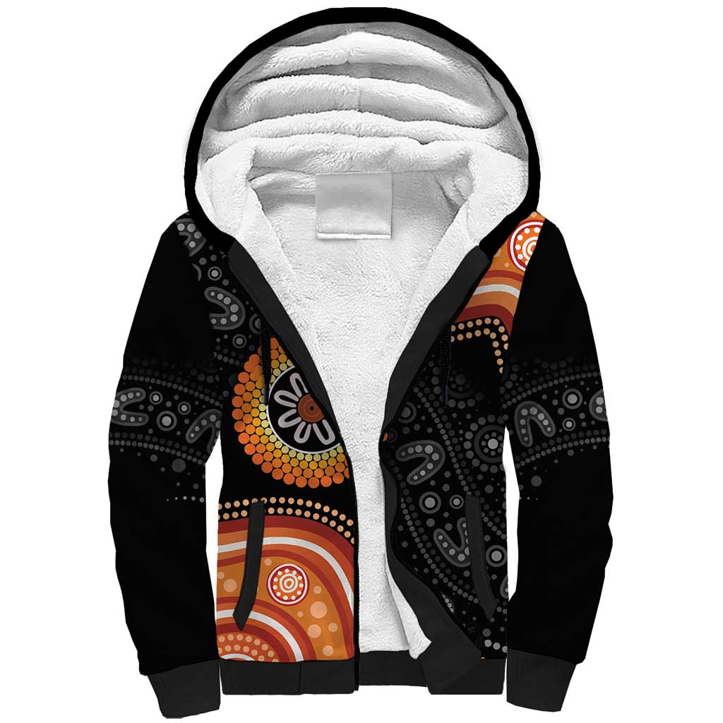 Australia Aboriginal Art Sherpa Hoodie Indigenous Proud