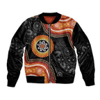 Australia Aboriginal Art Sleeve Zip Bomber Jacket Indigenous Proud