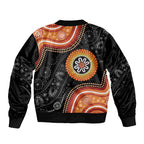 Australia Aboriginal Art Sleeve Zip Bomber Jacket Indigenous Proud