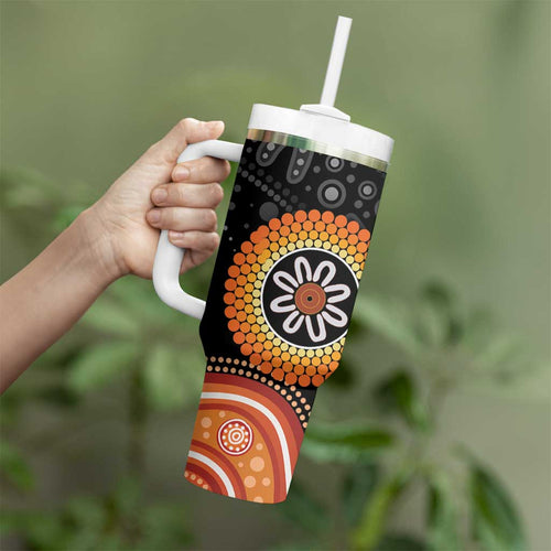 Australia Aboriginal Art Tumbler With Handle Indigenous Proud