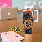 Australia Aboriginal Art Tumbler With Handle Indigenous Proud