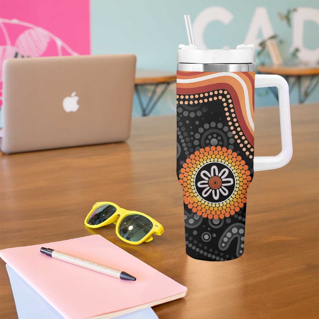 Australia Aboriginal Art Tumbler With Handle Indigenous Proud