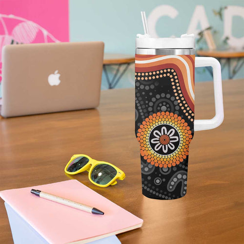Australia Aboriginal Art Tumbler With Handle Indigenous Proud