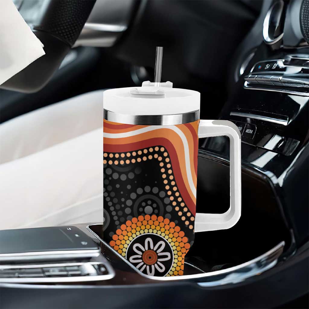 Australia Aboriginal Art Tumbler With Handle Indigenous Proud