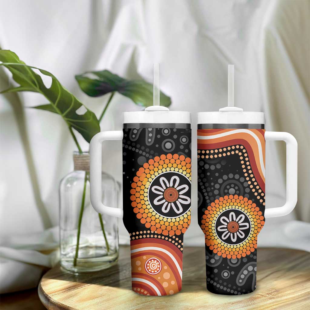 Australia Aboriginal Art Tumbler With Handle Indigenous Proud
