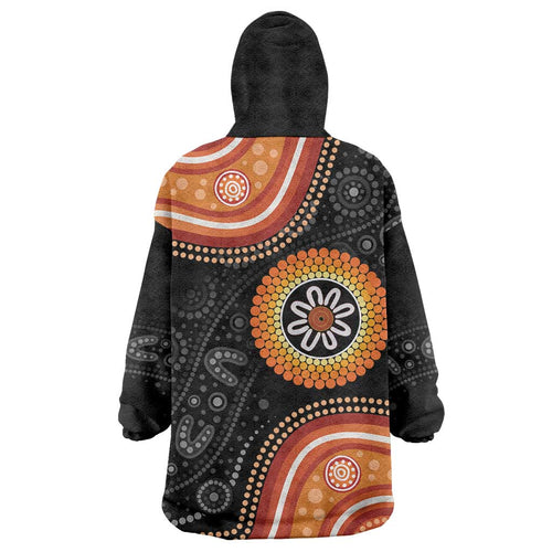 Australia Aboriginal Art Wearable Blanket Hoodie Indigenous Proud