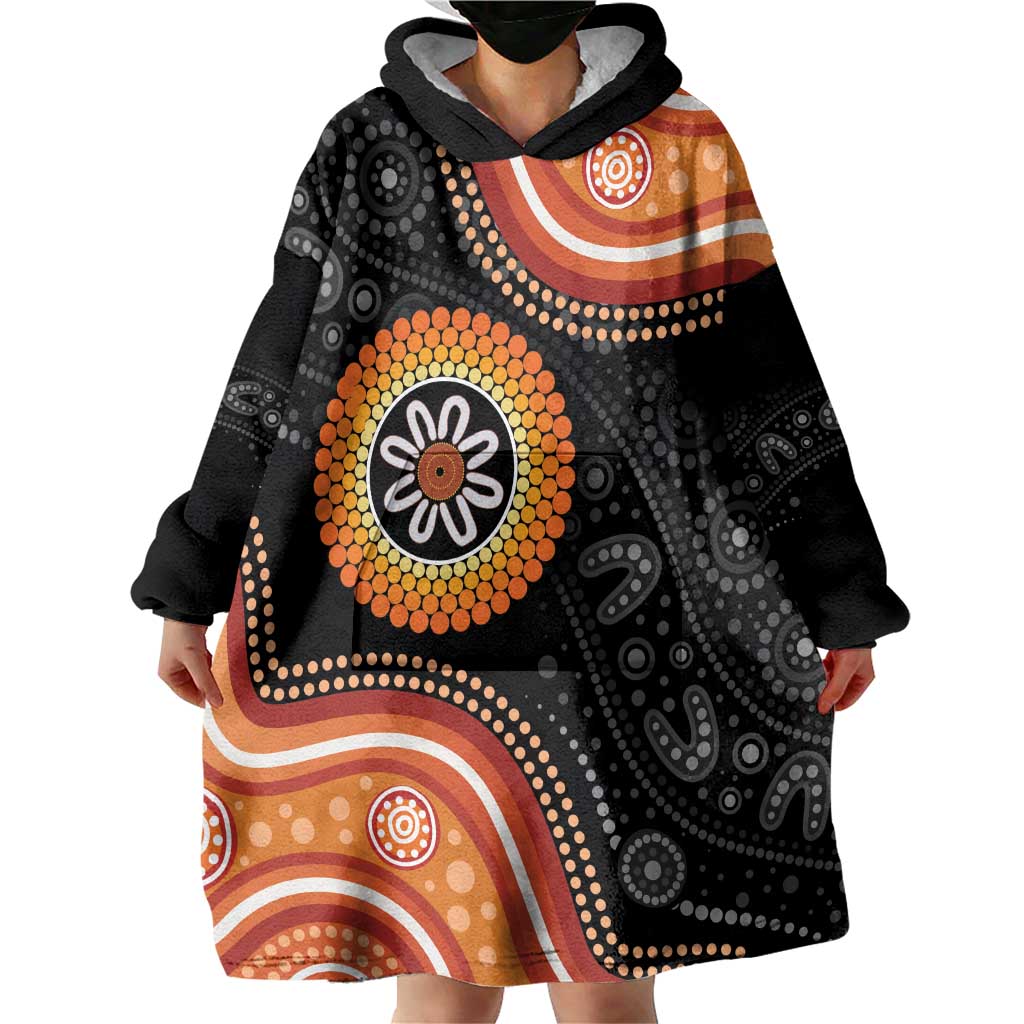 Australia Aboriginal Art Wearable Blanket Hoodie Indigenous Proud