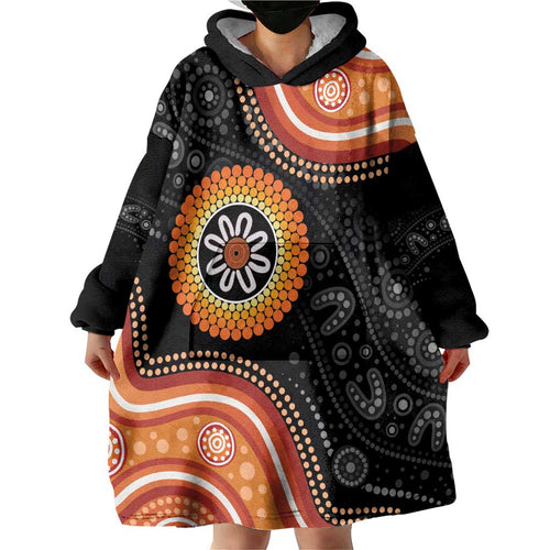 Australia Aboriginal Art Wearable Blanket Hoodie Indigenous Proud