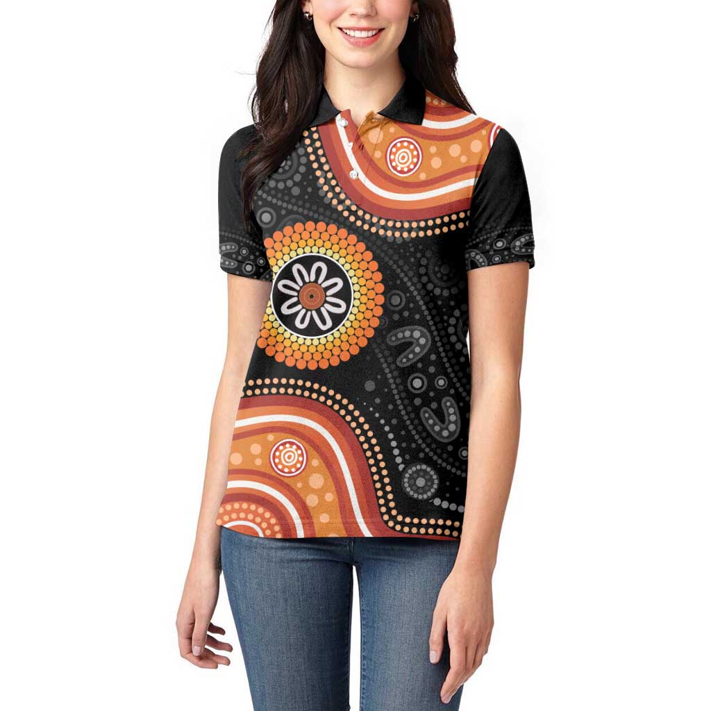 Australia Aboriginal Art Women Polo Shirt Indigenous Proud
