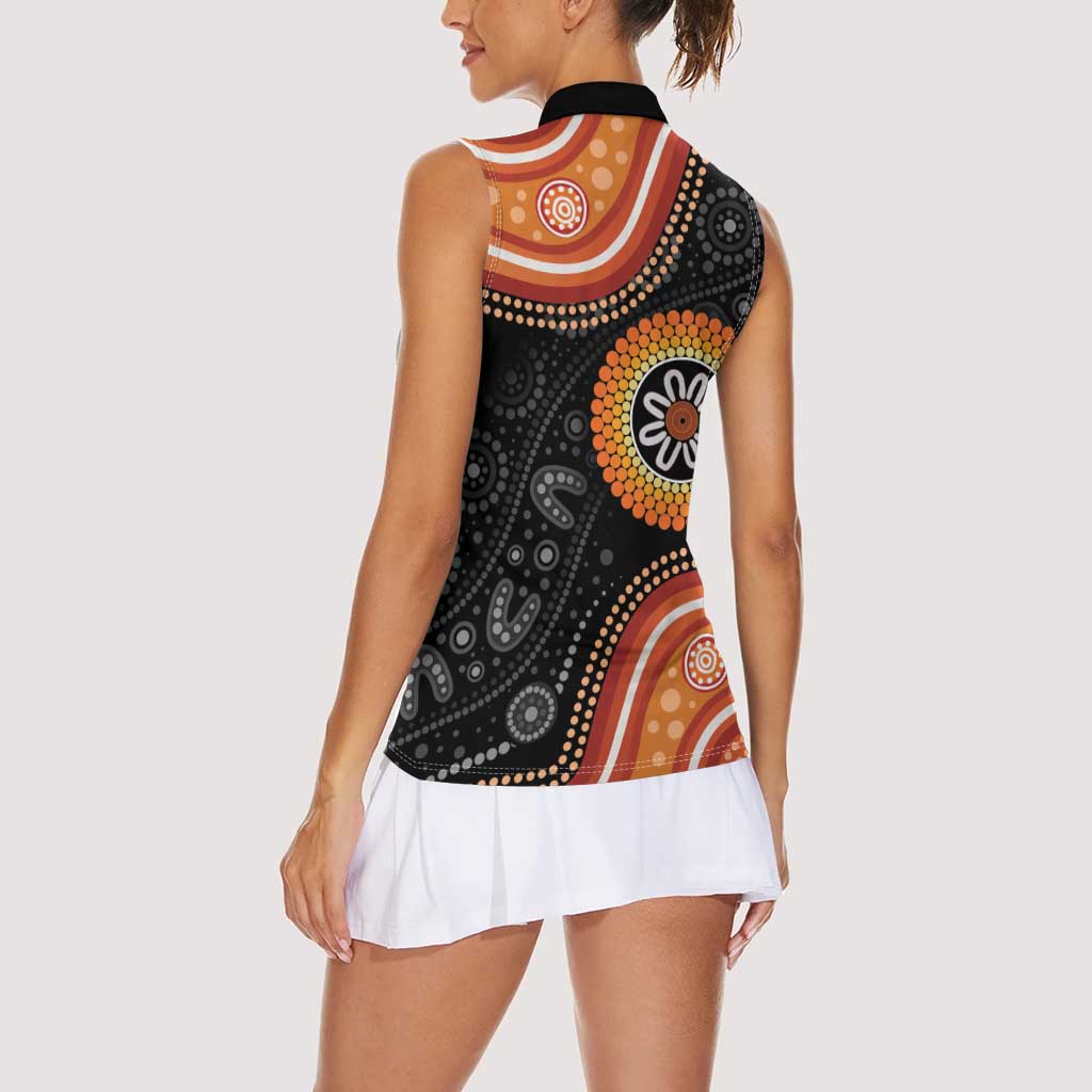 Australia Aboriginal Art Women Sleeveless Polo Shirt Indigenous Proud