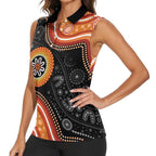 Australia Aboriginal Art Women Sleeveless Polo Shirt Indigenous Proud