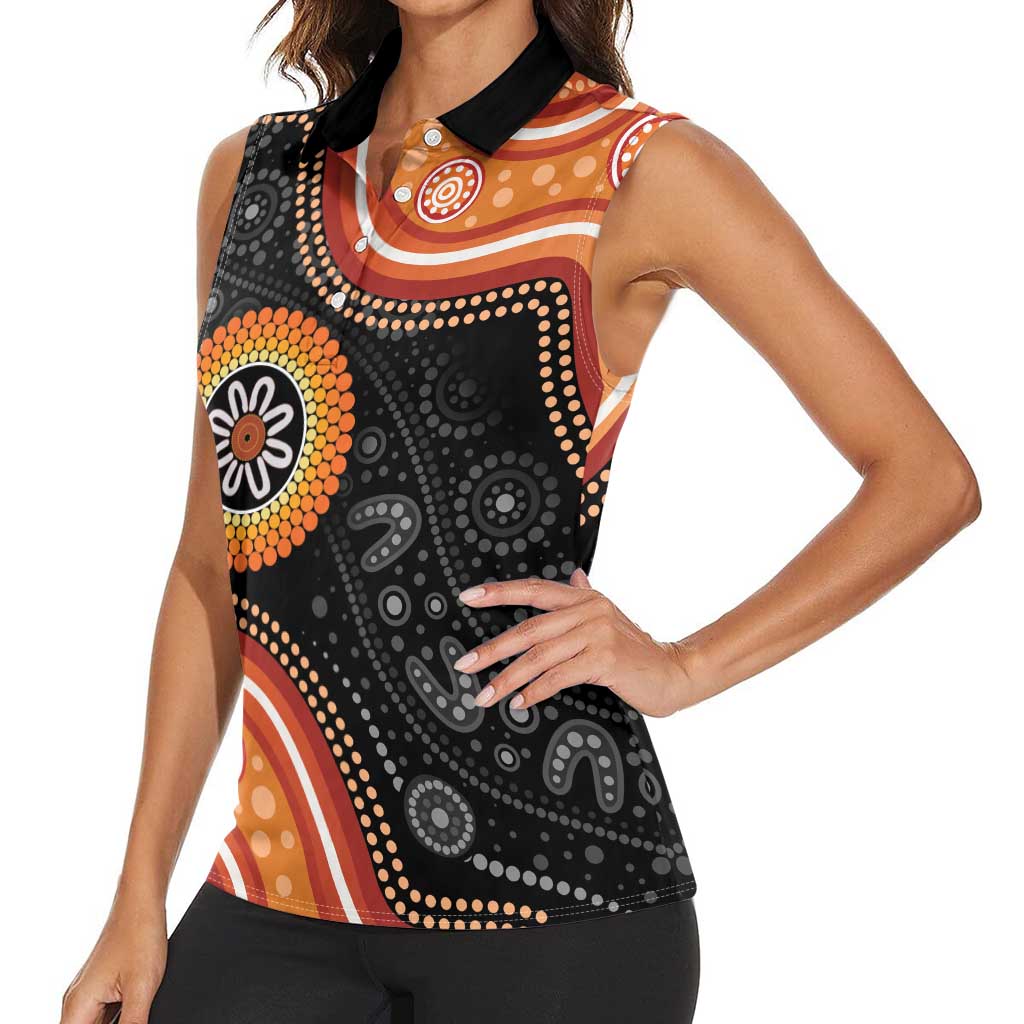 Australia Aboriginal Art Women Sleeveless Polo Shirt Indigenous Proud