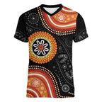 Australia Aboriginal Art Women V-Neck T-Shirt Indigenous Proud