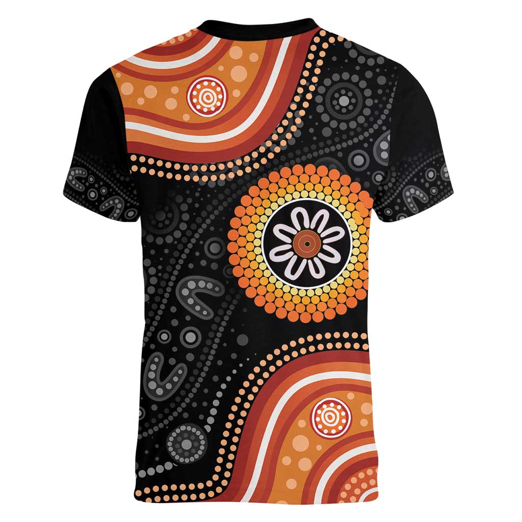 Australia Aboriginal Art Women V-Neck T-Shirt Indigenous Proud