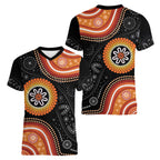 Australia Aboriginal Art Women V-Neck T-Shirt Indigenous Proud