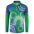 Australia Torres Strait Islanders Button Sweatshirt Dhari Aboriginal Pattern