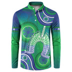 Australia Torres Strait Islanders Button Sweatshirt Dhari Aboriginal Pattern