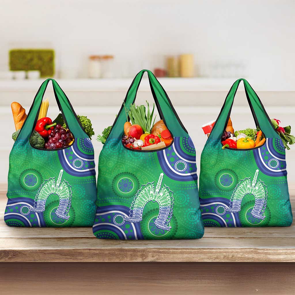 Australia Torres Strait Islanders Grocery Bag Dhari Aboriginal Pattern