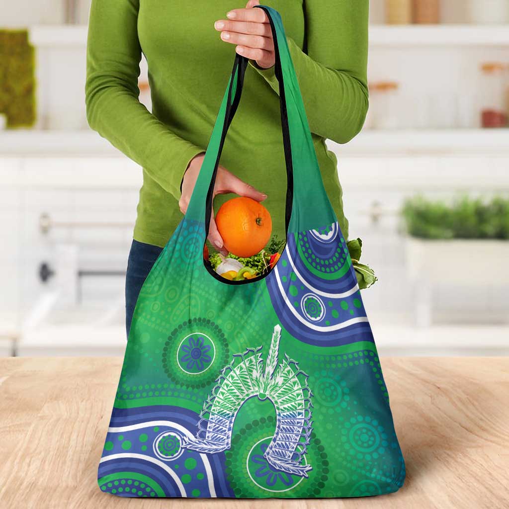 Australia Torres Strait Islanders Grocery Bag Dhari Aboriginal Pattern