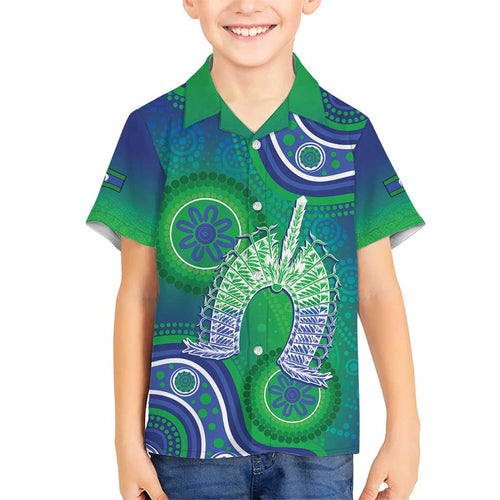 Australia Torres Strait Islanders Kid Hawaiian Shirt Dhari Aboriginal Pattern