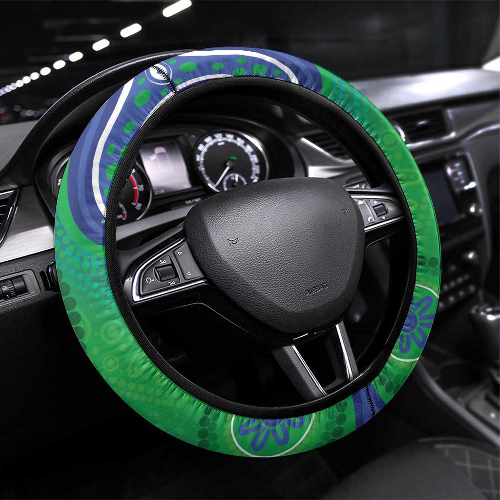 Australia Torres Strait Islanders Steering Wheel Cover Dhari Aboriginal Pattern