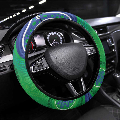Australia Torres Strait Islanders Steering Wheel Cover Dhari Aboriginal Pattern