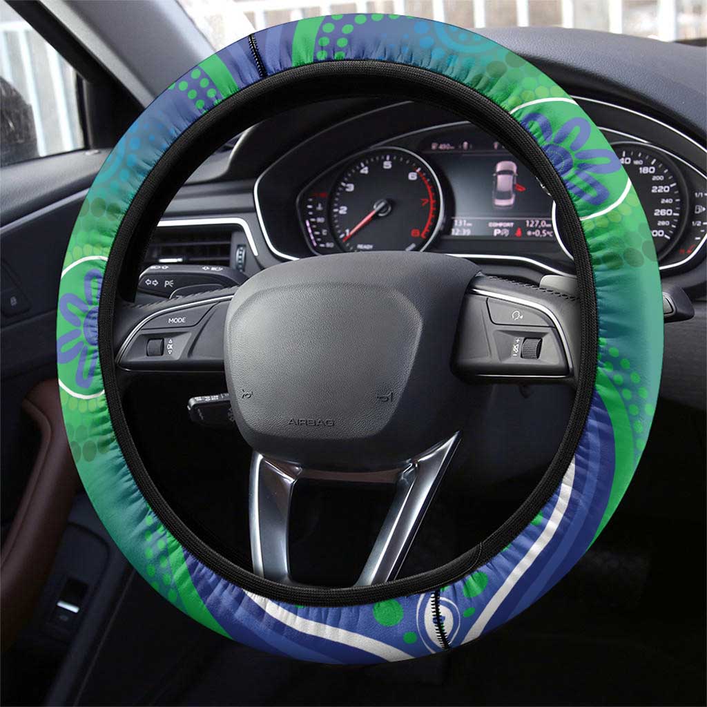 Australia Torres Strait Islanders Steering Wheel Cover Dhari Aboriginal Pattern