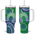 Australia Torres Strait Islanders Tumbler With Handle Dhari Aboriginal Pattern