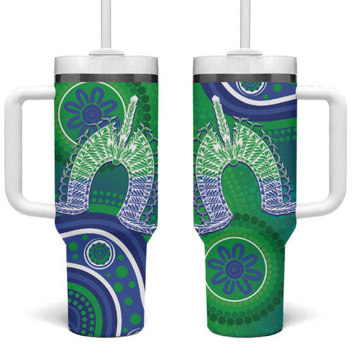Australia Torres Strait Islanders Tumbler With Handle Dhari Aboriginal Pattern