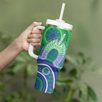 Australia Torres Strait Islanders Tumbler With Handle Dhari Aboriginal Pattern